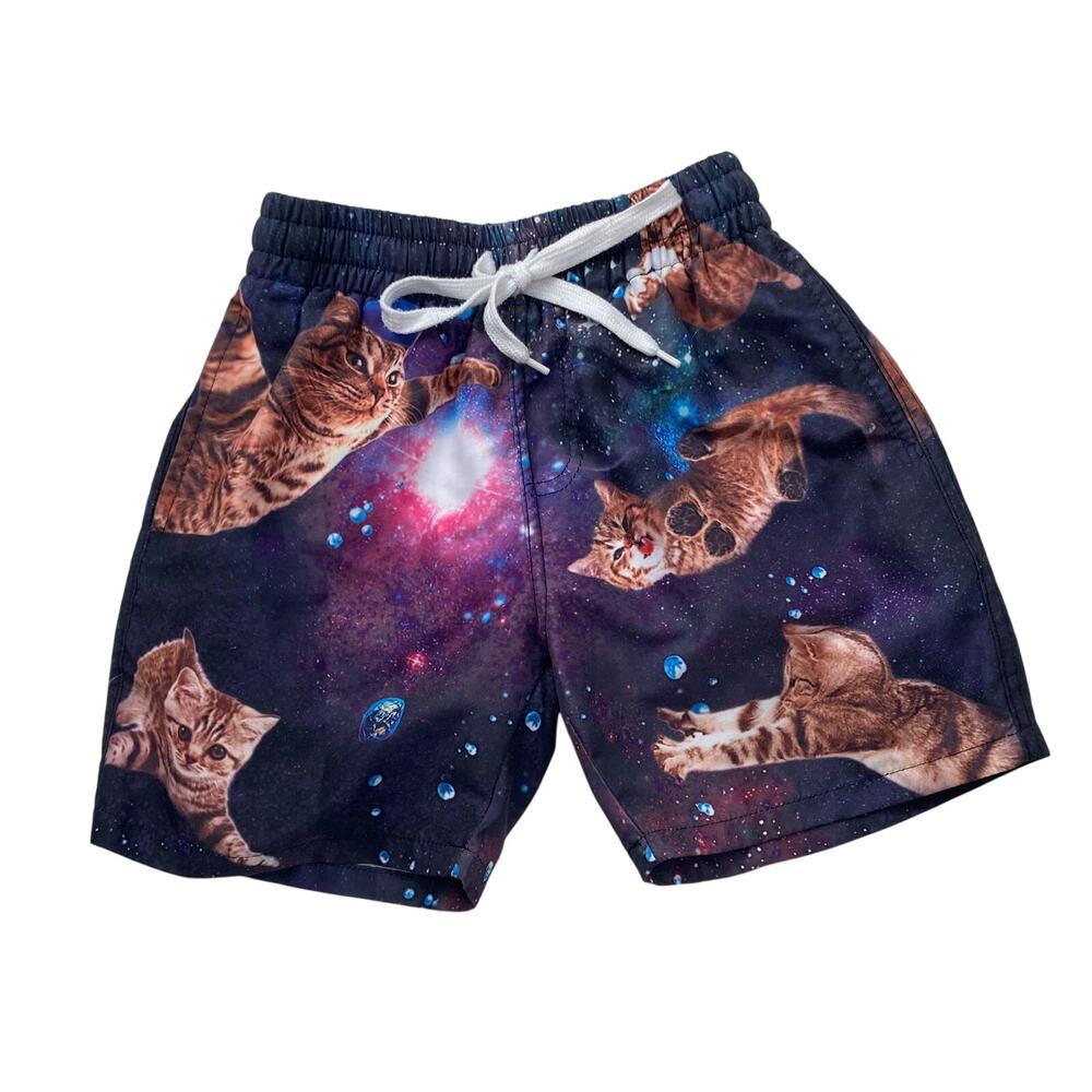 Cat in Outer Space Swim Trunks 6